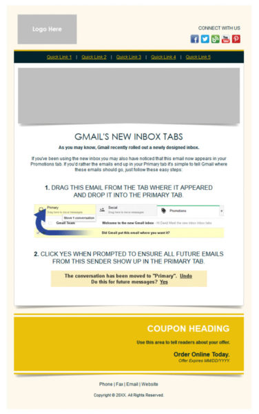 Create a new email and search "Gmail" to use this template.