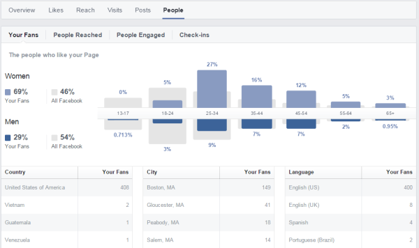 Facebook insight image demographics