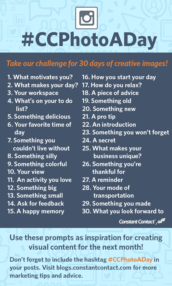 Take the #CCPhotoADay Instagram Challenge! | Constant Contact