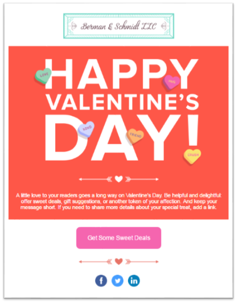 Valentine's Day Emails example