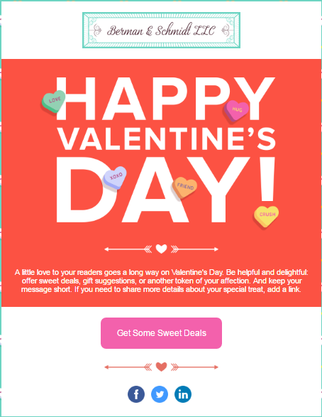 Valentine's Day email template 1