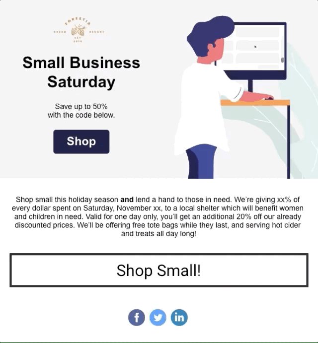 Shop online GIF email template