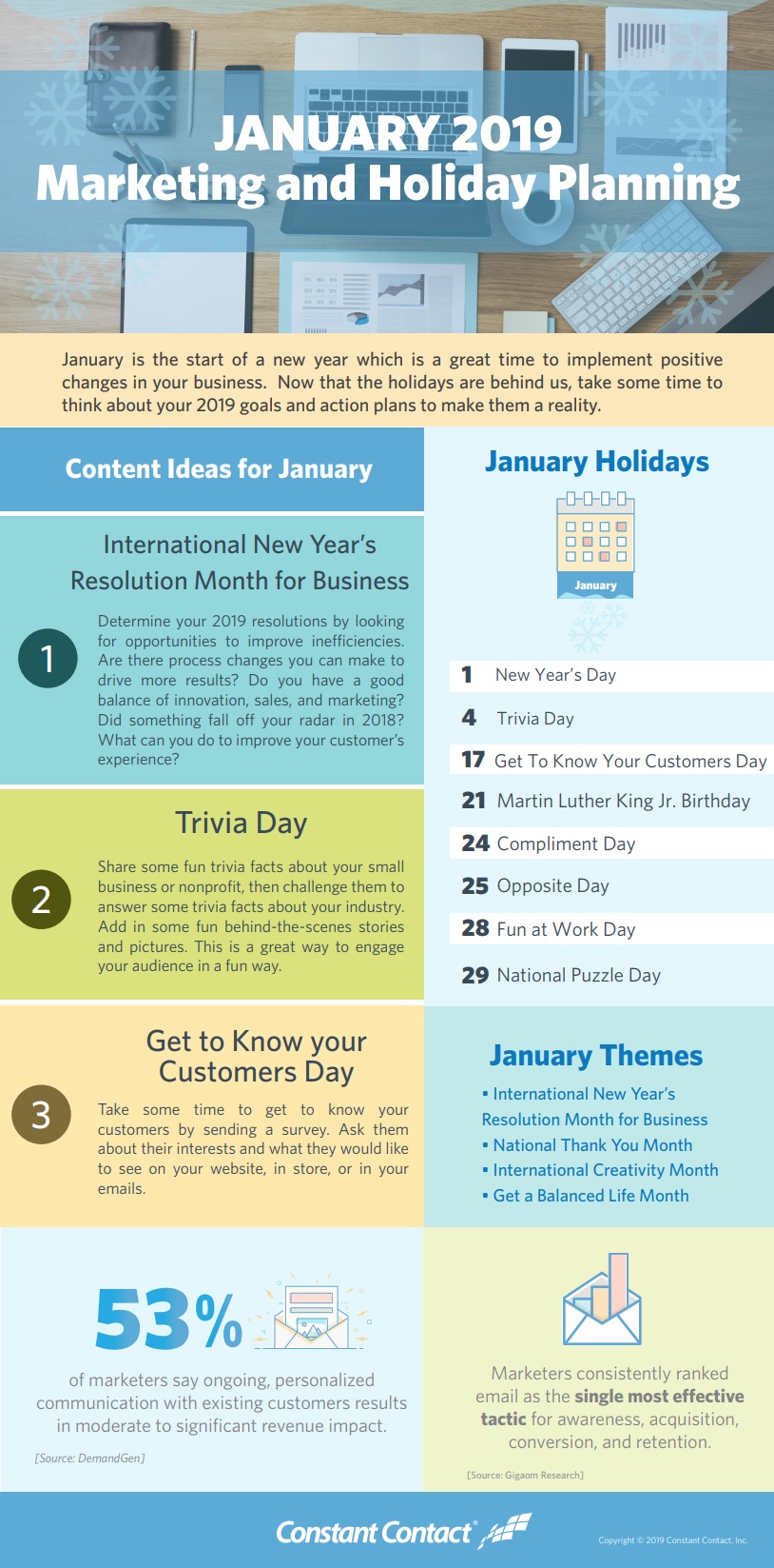 2019 January Holiday Infographic