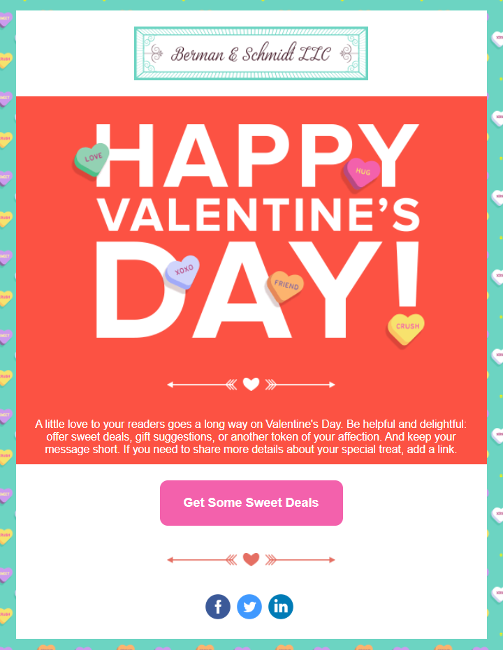 Valentine's Day email template: 