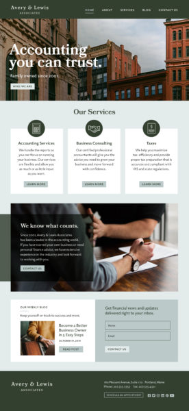 Accounting Website Design needs a homepage that shows who you are