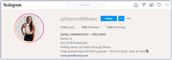 When starting a fitness instagram make your bio, short, sweet, and memorable