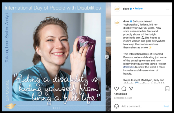 Dove implemented user generated content for their #ShowMe campaign.