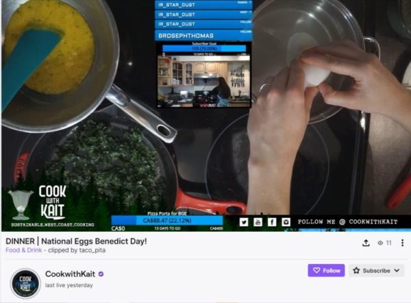 Live streaming cooking eggs