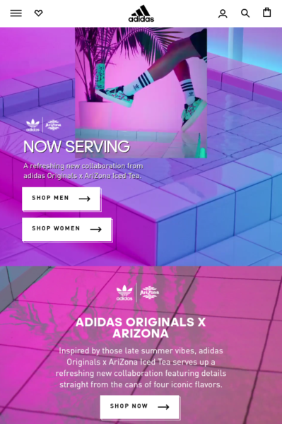 Adidas and Arizona Tea collaboration for Adidas shoes imprinted with Arizona Tea designs